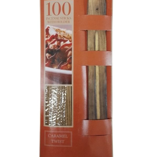 100 Incense Sticks with Holder Caramel Twist Scent