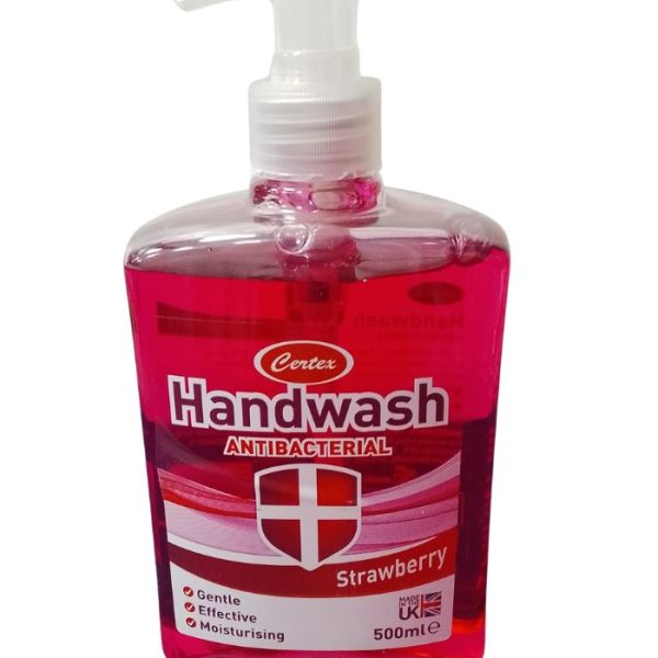 Certex Strawberry Fragrance Antibacterial Handwash 500ml - Refreshing Clean with a Fruity Twist