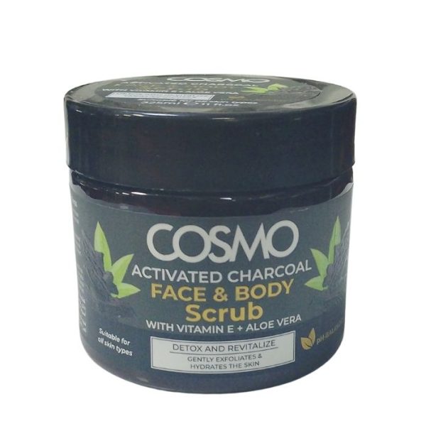 Cosmo Activated Charcoal Face & Body Scrub 325g