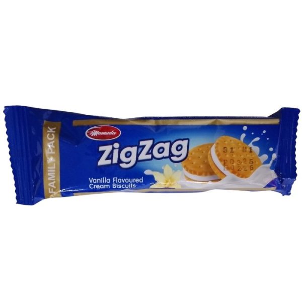 Mamuda Zig Zag Vanilla Flavoured Cream Biscuits
