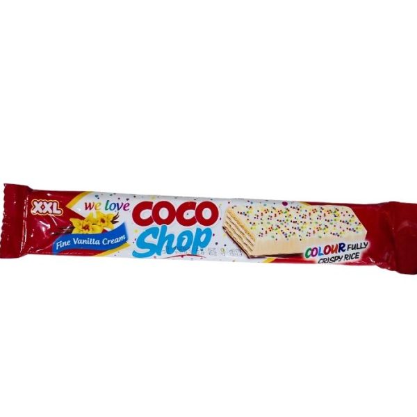 We Love Coco Shop XXL Fine Vanilla Cream Chocolate with Colourfully Crispy Rice