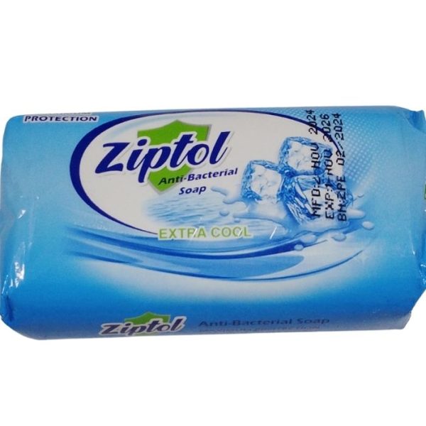 Ziptol Extra Cool Anti Bacterial Soap Bar 70g – Instant Germ Protection with Menthol Freshness