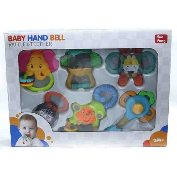 Baby Hand Bell Rattle & Teether Set