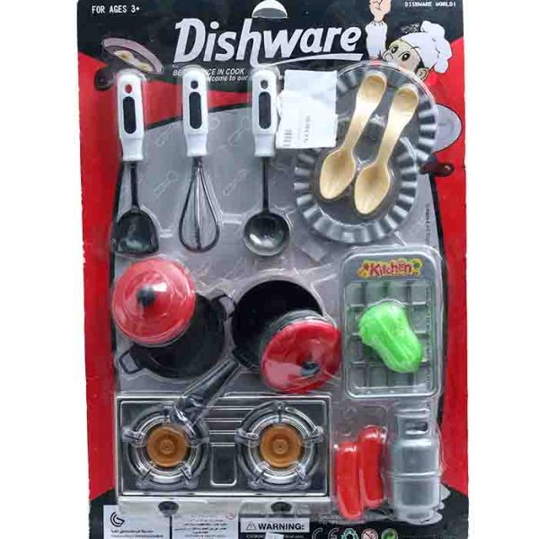 Toy Kitchen Dishware & Cookware Set