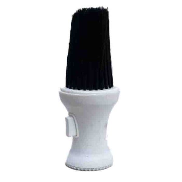 Barber Brush with Black Brush Head & White Handle