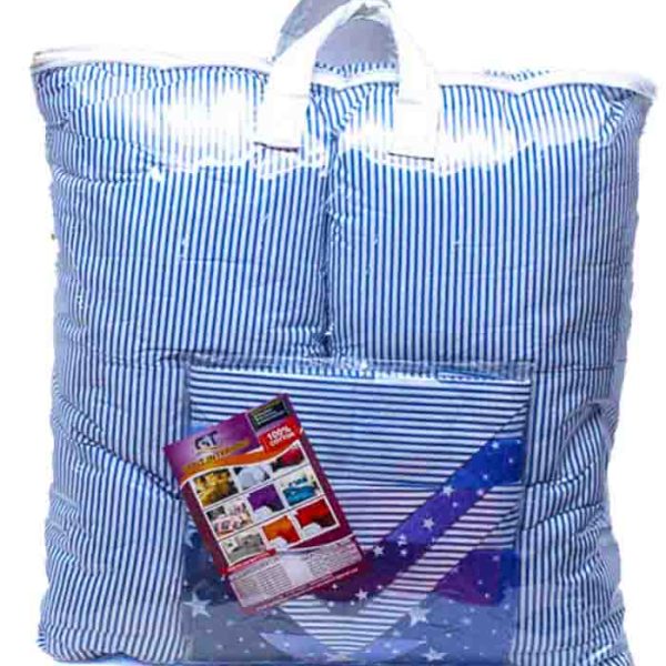 Gerit Interiors Blue & White Striped Duvet Set 6 x 7 + 4 Pillowcase