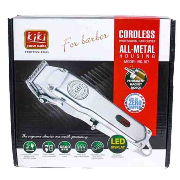 KiKi Professional Cordless Hair Clipper All-Metal Housing, Model NG-107