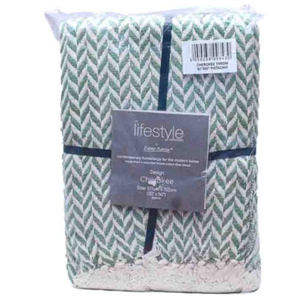Lifestyle Cherokee Throw Blanket 50 x 60 Pistachio