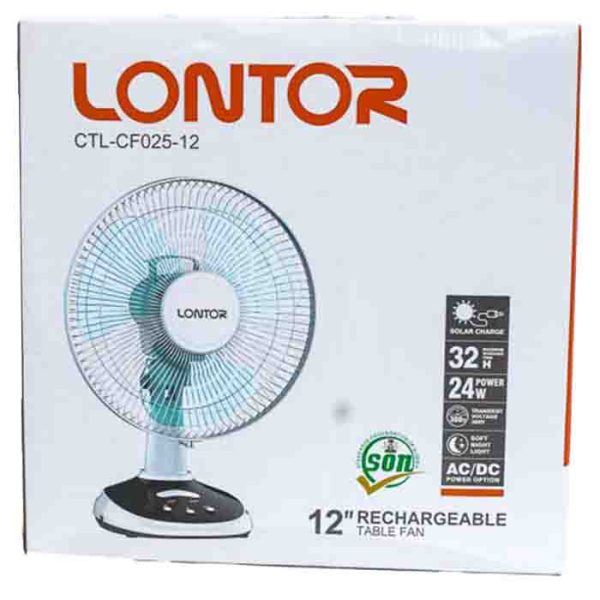 Lontor CTL-CF025-12 12 Rechargeable Table Fan