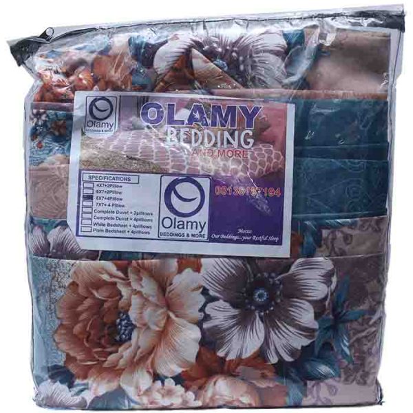 Olamy Bedding Flower Design Duvet 6 x 7 + 4 Pillowcase