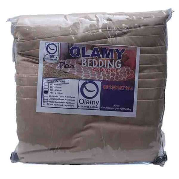 Olamy Bedding Plain Brown Duvet Set 7 x 7 + 4 Pillowcase