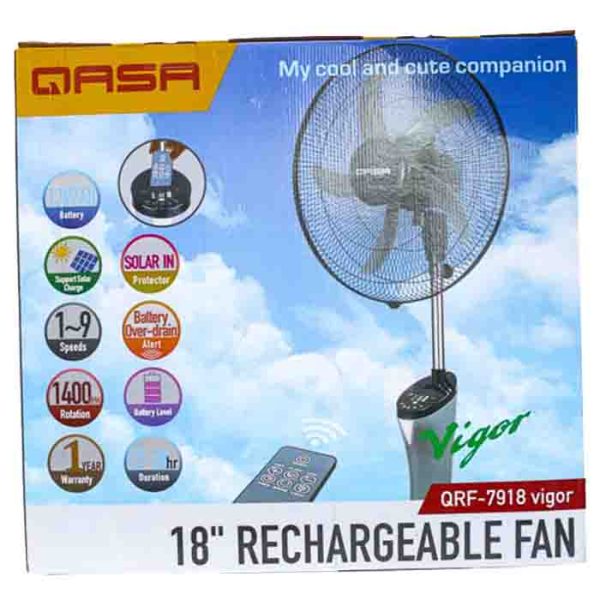 Qasa Vigor QRF-7918 18 Rechargeable Fan