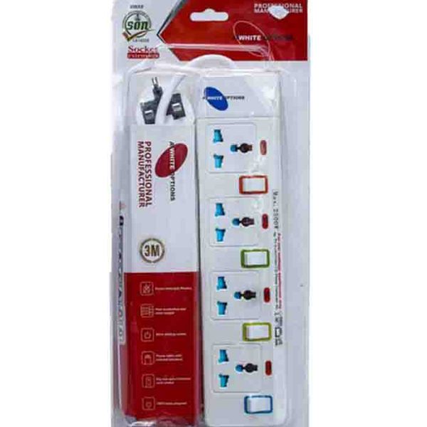 A White Options Professional Socket 3M