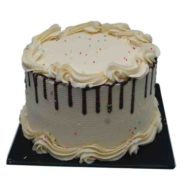 Vanilla & Strawberry Birthday Cake 9" 2 Layers in Cream & Choco Icing.jpg