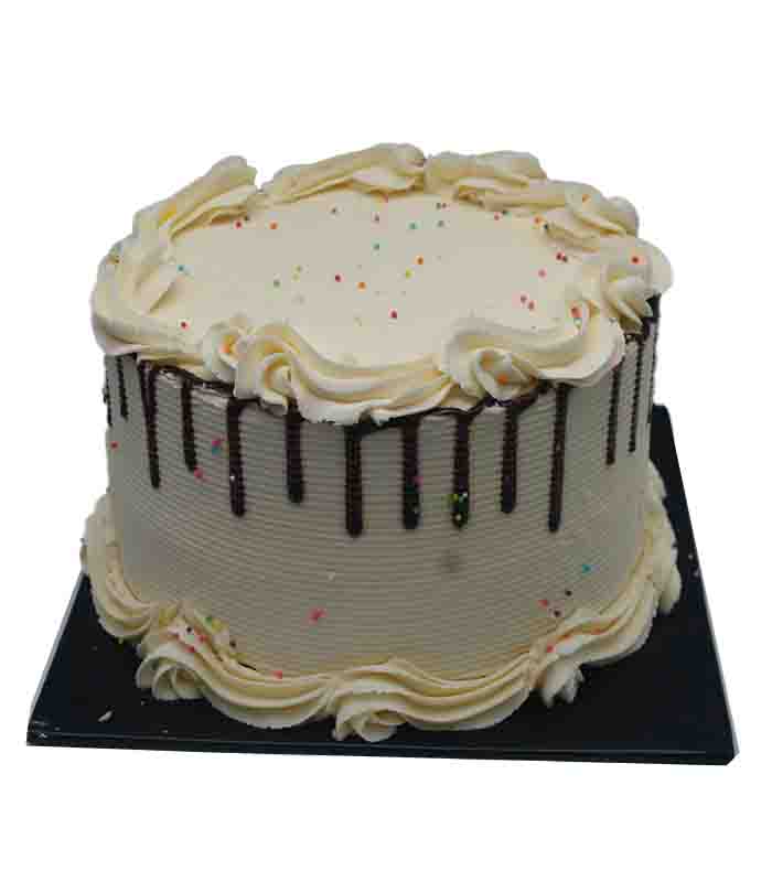 Vanilla & Strawberry Birthday Cake 9" 2 Layers in Cream & Choco Icing.jpg