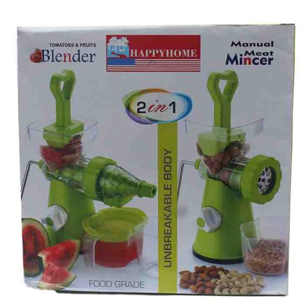 2-in-1 Manual Meat Mincer and Fruit Blender