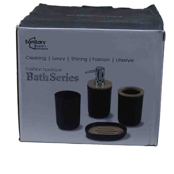 4-Piece Modern Black Bath Accessory Set