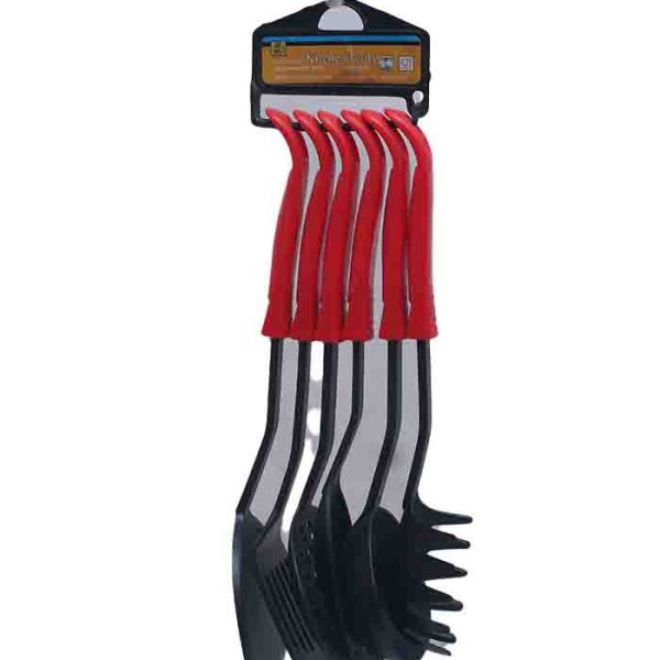 6-Piece Red Handle Kitchen Utensil Set