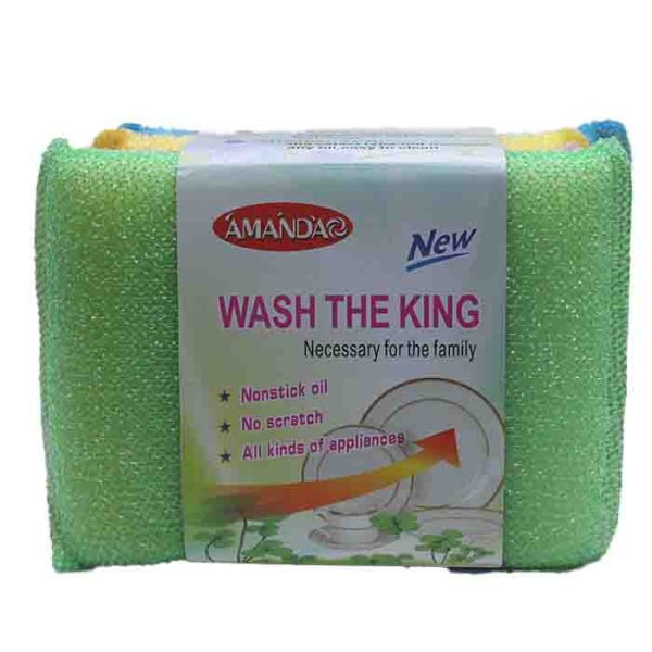Amanda 'Wash The King' Non-Stick Cleaning Sponge 3pcs