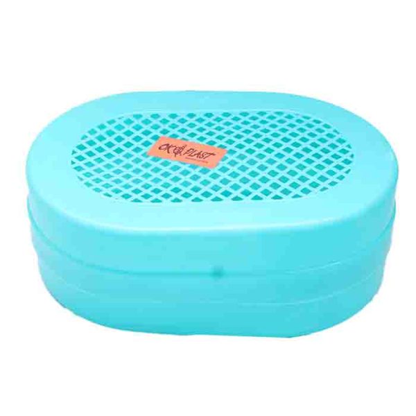 Aqua Blue Slotted Soap Dish