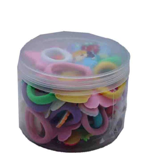 Assorted Flower Hair Tie Rings in Tub