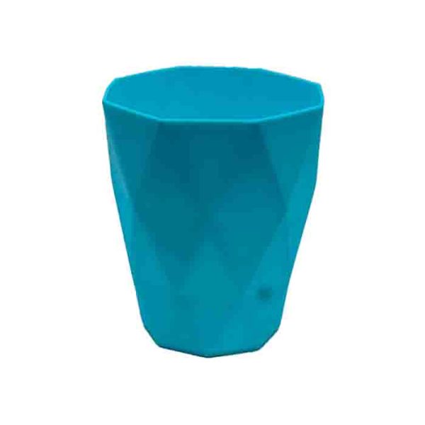 Blue Geometric Plastic Cup