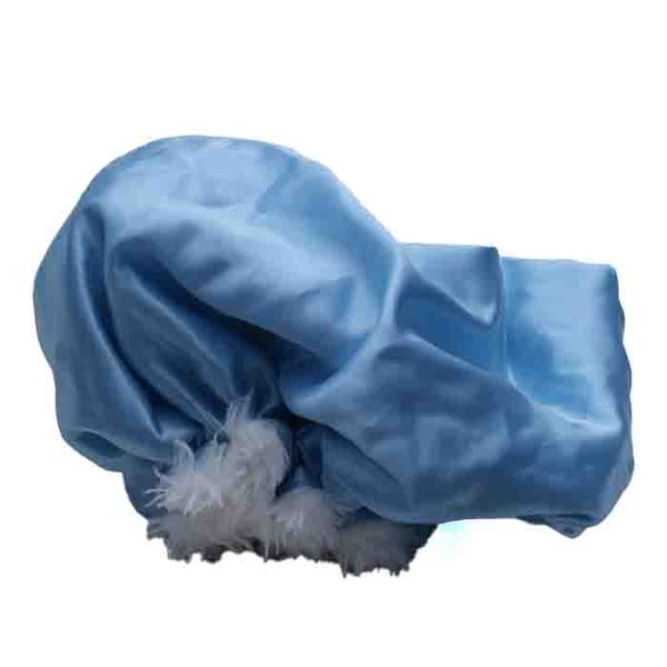 Blue Satin-Look Shower Cap
