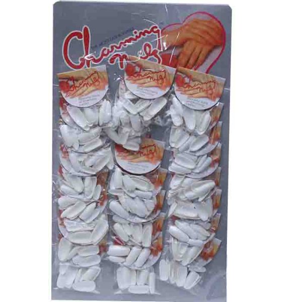 Charming Nails White Full Cover False Nail Display