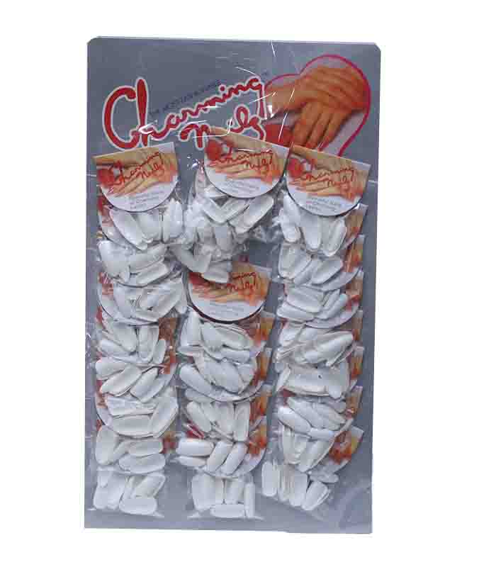 Charming Nails White Full Cover False Nail Display
