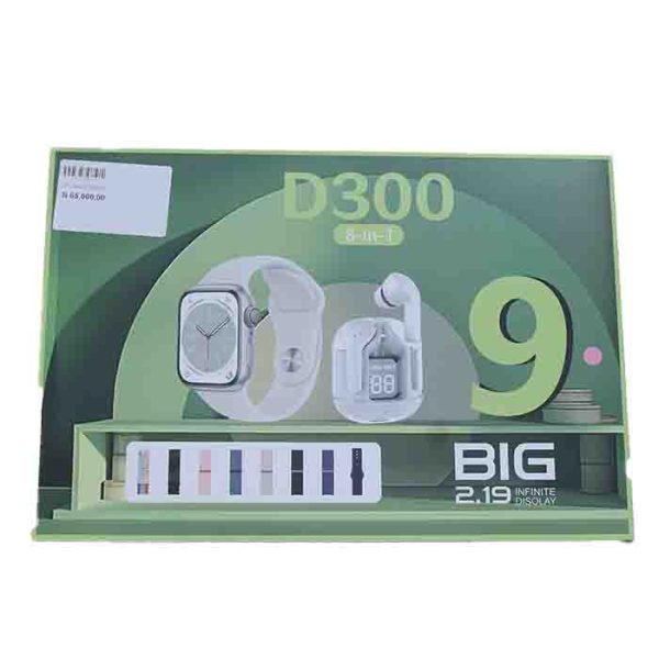 D300 8-in-1 Smartwatch Set with Earpods BIG 2.19 Infinite Display