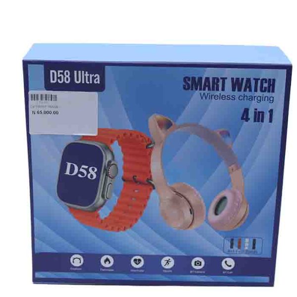 D58 Ultra Smart Watch 4 in 1 Set