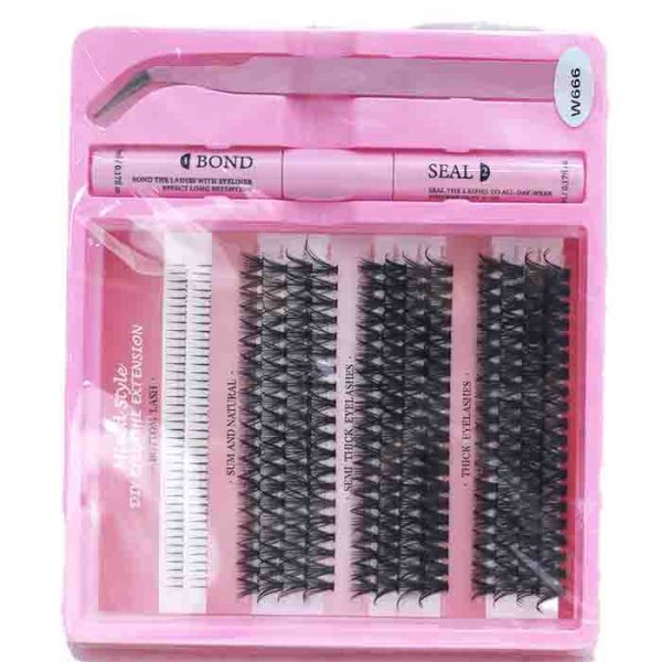 DIY Cluster Lash Extension Kit with Bond & Seal