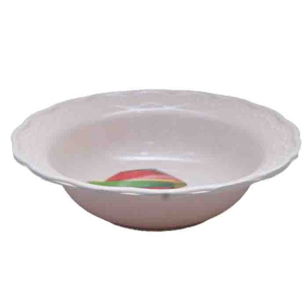 Decorative Rim Soup Plate with Fruit Accent