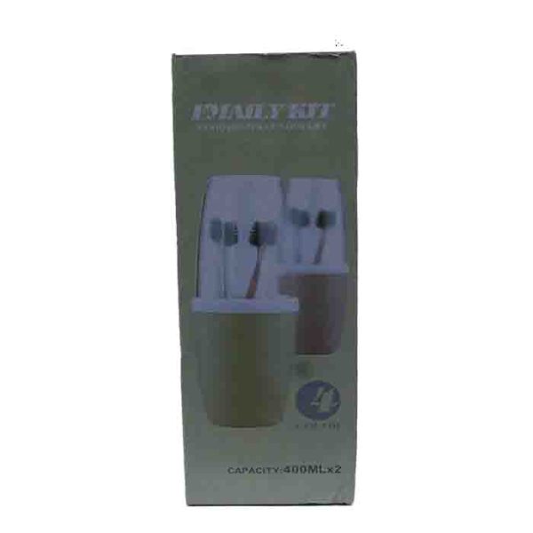 Dual-Cup Covered Toothbrush Family Kit