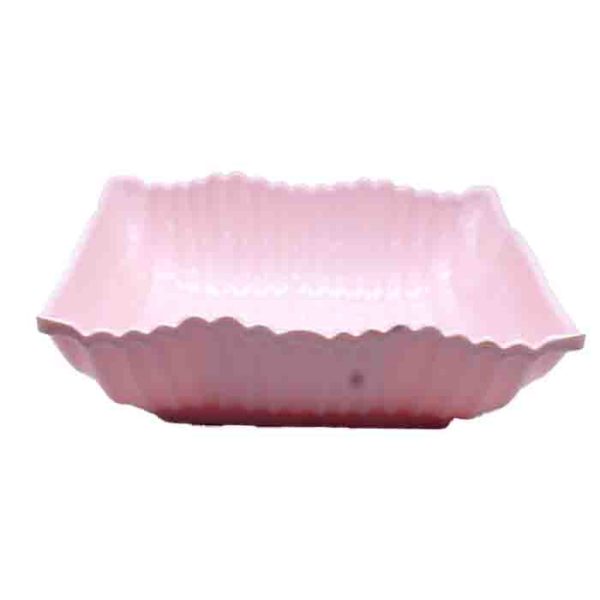 Elegant Pink Scalloped Rectangular Serving Dish