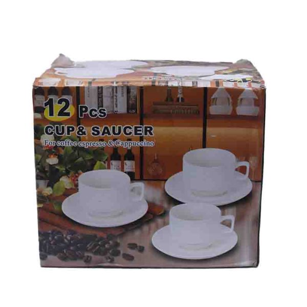 Everyday White Cup & Saucer Set (12-Piece)