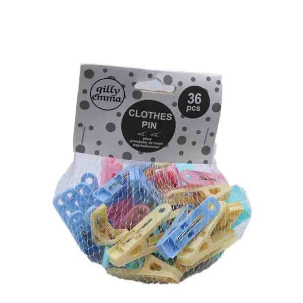 Gilly Emma 36-Piece Pastel Pegs in Mesh Bag