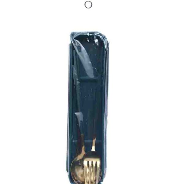 Gold and Evergreen Cutlery Set in Case