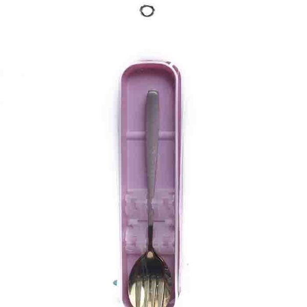 Gold and Silver Spork with Purple Travel Case