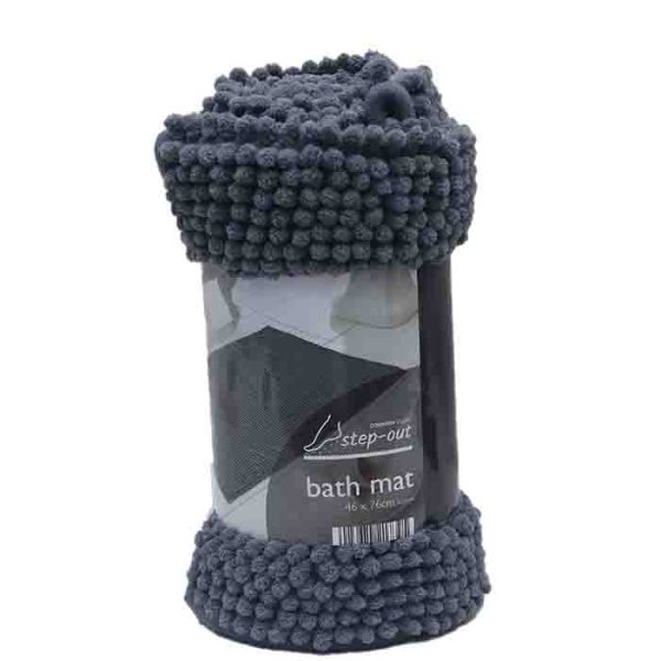 Grey Step-Out Bobble Texture Bath Mat