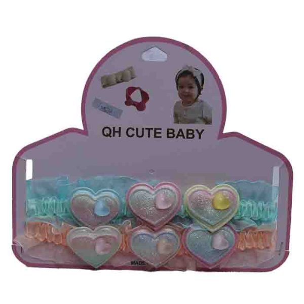 Heart-Design Baby Headband Set