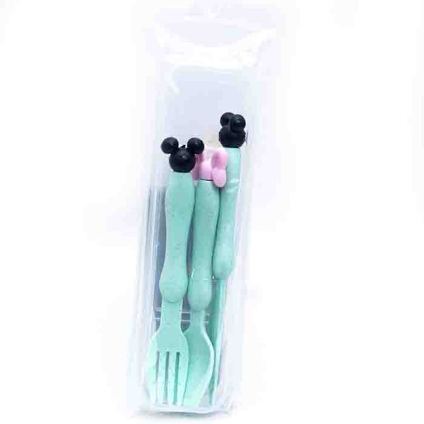 Kids Mouse Ear Cutlery Set 3 Piece Mint Green