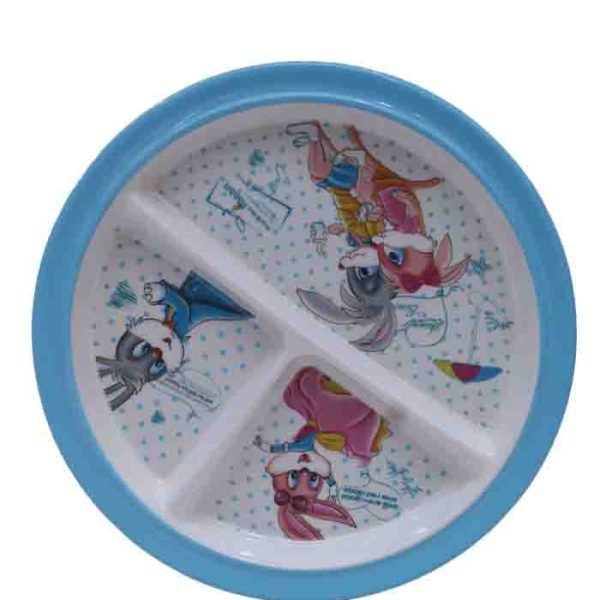 Kids Blue Bunny Divided Meal Plate