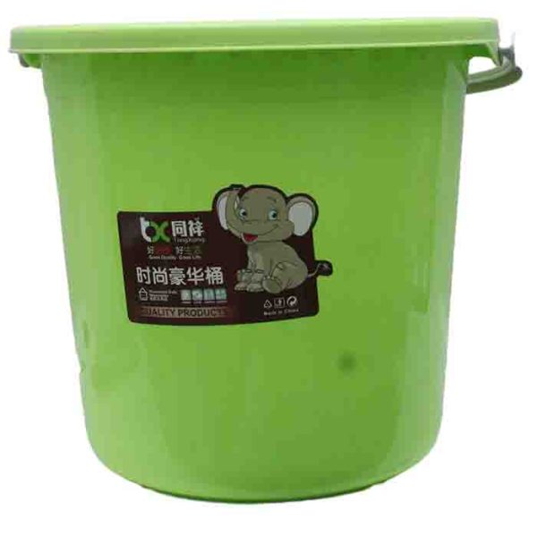 Lime Green Plastic Bucket with Lid
