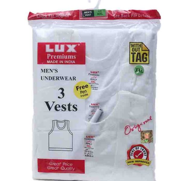 Lux Premiums Vest XXL 3 Pack with free Pen inside