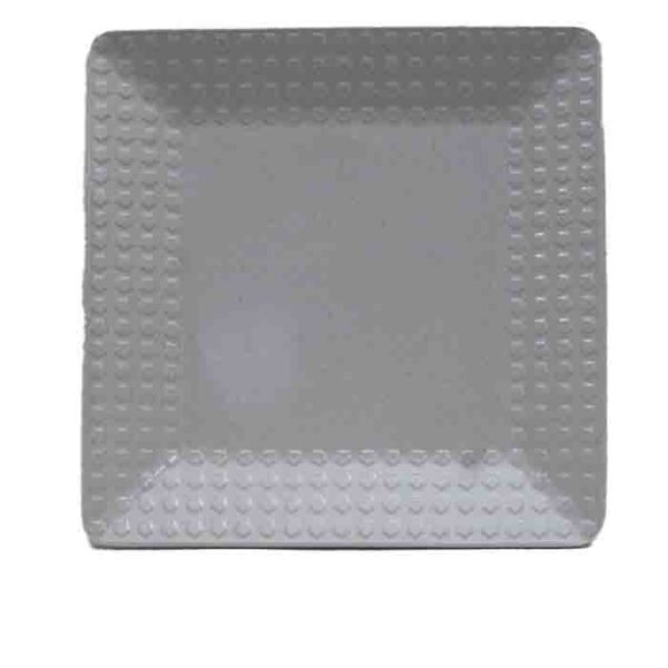 Modern Grey Square Dotted Dinner Plate