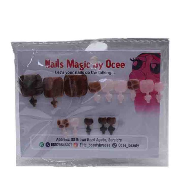 Nails Magic By Ocee Brown & Pink Ombre Square Toenails
