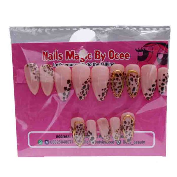 Nails Magic By Ocee Nude Cheetah Almond Nails