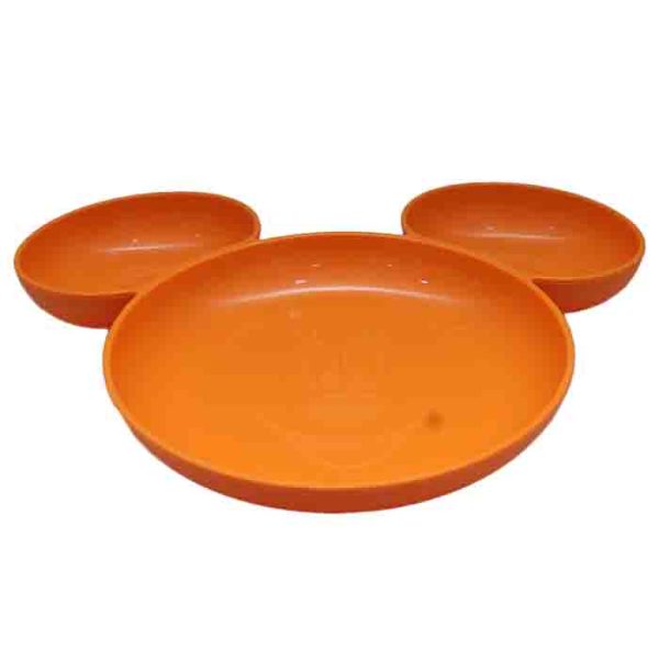 Novelty Orange Mickey-Shaped Snack Plate