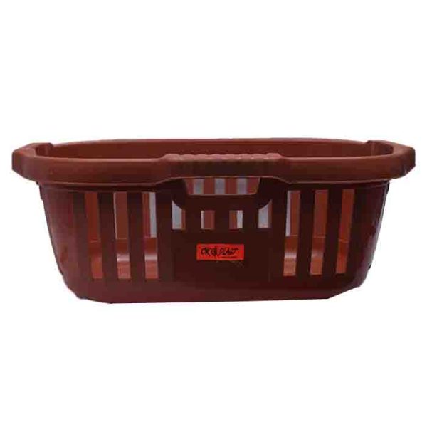 OK Plast Brown Rectangular Multipurpose Storage Basket
